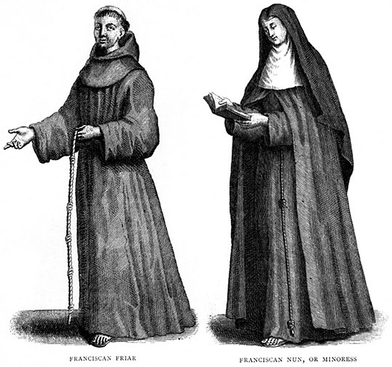 4-Σχεδιαστικές-απεικονίσεις-Φραγκισκανού-αδελφού-και-μοναχής-της-«Αγίας-Κλάρας»